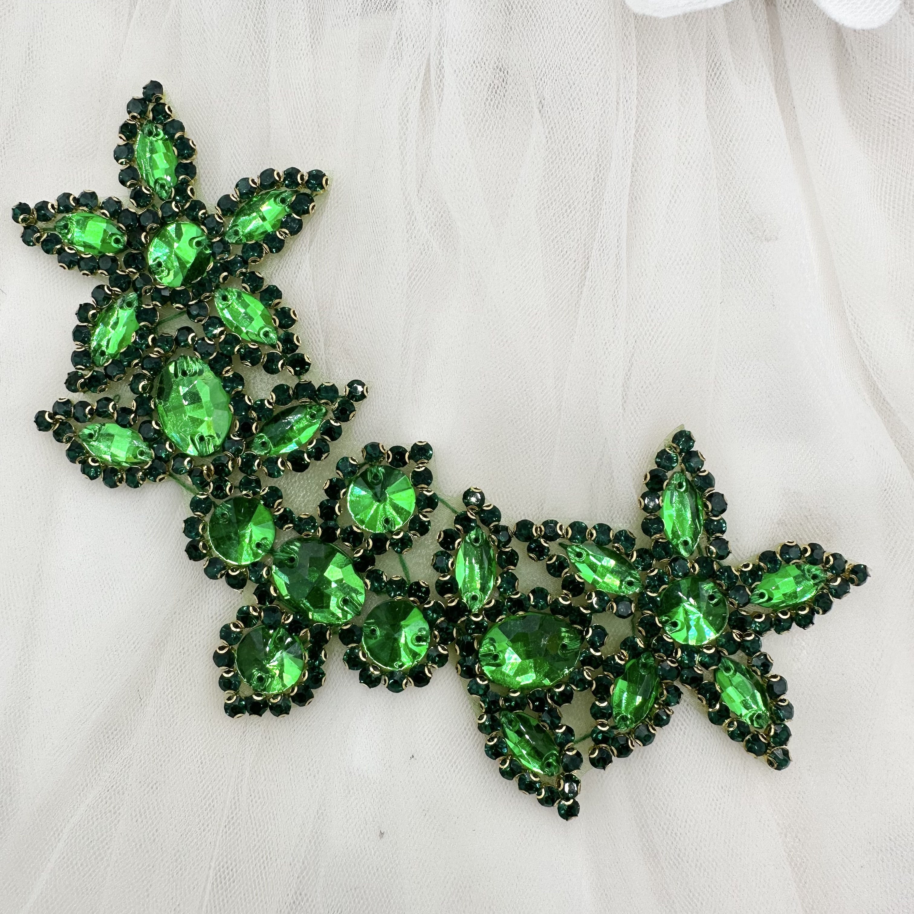 Crystal Glass Buckle Hand-Sewn Drill Flower for Dresses